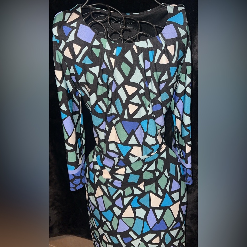 Perceptions Multi Colored Patterned Long Sleeve D… - image 2